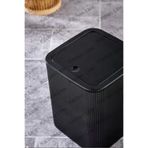 Kitchen Line Çizgi Model Kare Dönen Plastik Kapak Çöp Kovası, 4 lt, Siyah