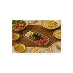 Kitchen Line Dikdörtgen Cam Servis Tabağı, Meze & Tatlı Sunumluk, 26x11 cm, Beyaz