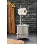 Kitchen Line Ferforje Standlı Çöp Kovalı Tuvalet Kağıtlığı Wc Lik Gri