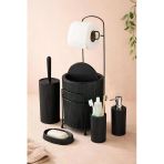 Kitchen Line Lüx 6 Parça Banyo Seti Tuvalet Kağıtlığı Full Set Siyah Kovası 6 Litre