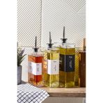 Kitchen Line Molivet 3'lü Gümüş Kapak Cam Yağdanlık Sosluk Sirkelik 350-500-750 ml