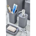 Kitchen Line Palermo Kare Çizgi Model 5'li Banyo Seti Gold Detaylı Sabunluk Antrasit