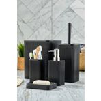 Kitchen Line Palermo Kare Çizgi Model 5'li Banyo Seti Gold Detaylı Sabunluk Siyah