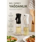Kitchen Line Sprey Yağdanlık Sıvı Yağ Spreyi Yağlık Air Fryer Da Yağ Tasarruf Edin Zeytinyağı Için Siyah 300Ml İkili Avantaj Paketi