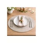 Kitchen Line Velarıs Jüt Hasır Supla -6'Lı Amerikan Servisi Doğal Şık Sofra Sunumu 32Cm