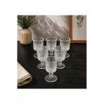 Kitchen Line VENÜS 65 ml Cam Kahve Yanı Su Bardağı 6 lı Set – Şık Tasarım Ayaklı Mini Bardak Seti