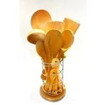 Kitchen Mania 20 Parça Bambu Ahşap Kaşık Tahta Spatula Servis Seti-kaşıklık