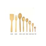 Kitchen Mania 8 Parça Yağlı Kayın Ahşap Kaşık Tahta Spatula Maşa Çatal Servis Seti