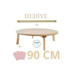 Kitchen Mania Ahşap Mdf Yer Sofrası Hamur Açma Yemek Yeme Sofrası 90 cm