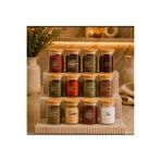 Kitchen Pembelia 12'li Etiketli 250ml Borosilikat Cam Baharat Saklama Baharatlık Ve 30 Adet Şeffaf Suya Dayanıklı Etiket