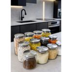 Kitchen Pembelia 12’li Metal Kapaklı Kavanoz Seti Etiketli Bakliyat Baharatlık Erzak Kavanoz Seti Kavanoz Takımı