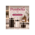 Kitchen Pembelia 3’lü Metal Paslanmaz Vakum Kapaklı Cam Çay Şeker Kahve Saklama Kavanoz Seti