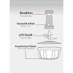 Kitchen Pembelia Büyük Boy Çelik Bıçaklı Üsten Basmalı El Rondosu Soğan Sebze Doğrayıcı