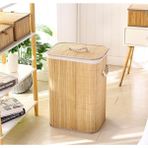 Kitchen Pembelia Hasır Kare Katlanabilir Kirli Çamaşır Sepeti Çok Amaçlı Düzenleme Sepeti Ipli Naturel Doğal Hasır - Bej