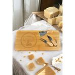 Kitchen Queen Home Bambu Peynir Tabağı Peynir Sunum Tabağı Bıçaklı Sunum Tahtası - Ahşap