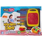 Kitchen Set Oyun Hamuru Seti, 4 Renkli X50GR Oyun Hamuru, 5 Farklı Aksesuar ve 3 Farklı Kafa Seti, 3+ Yaş Erkek ve Kız Çocukları Için
