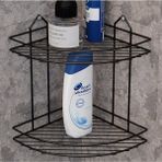 Kitchen Store Siyah 2 Katlı Banyo Köşeliği Şampuanlık Köşelik Banyo Rafı Düzenleyici Raf
