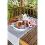Kitchen Trend 37CM Ahşap Kulplu Metal Tepsi - Krem