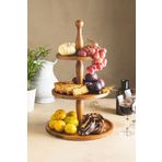 kitchen trend Justwood 3 Katlı Ahşap Kek Pasta Sunumluk Standı, Servis Sunum Tabağı, Çok Amaçlı Ikramlık