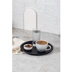 kitchen trend Tekli 22 Cm Siyah Metal Yuvarlak Çay, Kahve, Pasta, Servis Tepsisi Dekoratif Sunum T