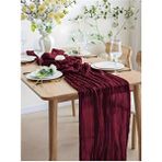 Kitchen Vogue Bohem Dekoratif Runner Masa Örtüsü | Düğün, Parti, Söz, Nişan, Özel Gün Dekorasyonu Sofra Süslemesi - Bordo - 90 x 300 cm