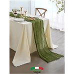 Kitchen Vogue Bohem Dekoratif Runner Masa Örtüsü | Düğün, Parti, Söz, Nişan, Özel Gün Dekorasyonu Sofra Süslemesi - Yeşil - 80 x 400 cm