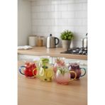 Kitchen Way Keyf-i Ala Almila 6'lı Renkli Kulplu Tombul Termisil Cam Çay Bardağı KW-049B