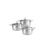 kitchendore Üçlü Midi Tencere Seti 304 Yüksek Kaliteli Çelik Mini Tencere Seti 12 - 14 - 16 cm
