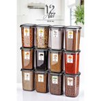 KitchenLife Süper Set Büyük Boy Erzak Saklama Kabı Seti 12 Adet 1200 ML Çok Renkli