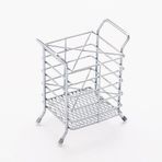 Kitchenox 12x15x18 cm Krom 1 Bölmeli Tezgah Üstü Metal Kaşıklık