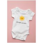 KİTE BABY %100 pamuklu kumaş-tık doğdu güneşim - bebek body zıbın çıtçıtlı