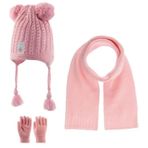 kiti şapka KTT-P-K23170-01-PMB Kitti Eldiven Atkı Bere Takım Pembe 4-8 yaş