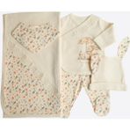 Kitikate Organik Cute Bunny 5'li Hastane Çıkış Seti Natural - Yenidoğan