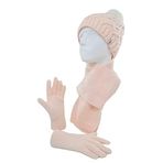 Kitti 22180-3 Pudra Ponponlu Bere Eldiven Atkı Takımı