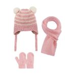 Kitti 2515001 Kız Bebek 0-18 Ay Atkı-Bere-Eldiven 3'lü Set - Açık Pembe