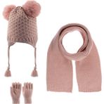Kitti 4-8 Yaş Kız Bebek & Çocuk Atkı Bere Eldiven 3'lü Takım
