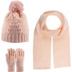 Kitti 9-15 Yaş Kız Çocuk Atkı Bere Eldiven Takımı, 3 Lü Set