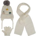 Kitti Kız Bebek & Çocuk Cute Friends Model- İçten Polarlı Atkı Bere Eldiven 3'lü Set