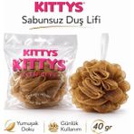 KITTYS Sabunsuz Duş Lifi 40GR Yumuşak ve Dayanıklı Banyo Lifi, Duş Jeli ile Kullanım - KAHVERENGİ