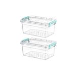 Kivi Home Plastik Kutu Kapaklı Saplı Saklama Kabı (20 X 31 X 13) 2li 5.5 Litre