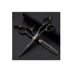 kivi ticaret Kasho Marka 4 Parça 6 Inç 17 Cm Deri Çantalı Kuaför Berber Siyah Saç Makas Seti Düz Ve Ara Makas