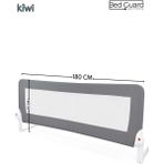 Kiwi Bebek Güvenlik Yatak Bariyeri – Katlanır Çocuk Uyku Yatak Korkuluğu, Düşme Önleyici – 180X65CM - Gri