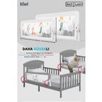 Kiwi Çocuk Yatak Koruyucu Bariyeri Ve Yatak Korkuluğu, Ekstra Dolgulu Kumaş Bed Guard Beyaz