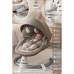 Kiwi Dolly 2in1 Otomatik Sallanan Kademe Ayarlı Beşik ve Anakucağı -Dark Brown