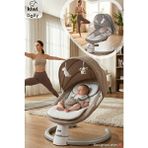 Kiwi Dollyplus 2in1 Otomatik Sallanan Kademe Ayarlı Beşik ve Anakucağı - Kahverengi
