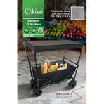 Kıwı Kfw-391 Katlanabilir 120 Kg Çift Tekerli Tenteli Kamp, Piknik, Plaj, Pazar Ve Market Arabası Siyah