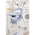 Kiwi Koala All In One Katlanır Tekerlekli Mama Sandalyesi - Dusty Blue
