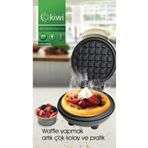 Kiwi KSM-2400W Yapışmaz Plakalı Mini Waffle Makinesi krem