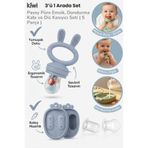 Kiwi Passy Püre Emzik ve Diş Kaşıyıcı Bebek Meyve Süzgeci+Buz Kalıbı - Dusty Blue
