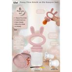 Kiwi Passy Püre Emzik ve Diş Kaşıyıcı Bebek Meyve Süzgeci+Buz Kalıbı - Rose Pink